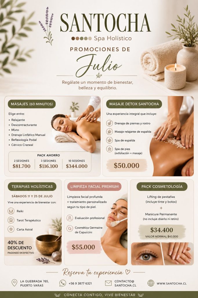 masajes, spa, puerto varas, bienestar, cosmetología, terapias holisticas